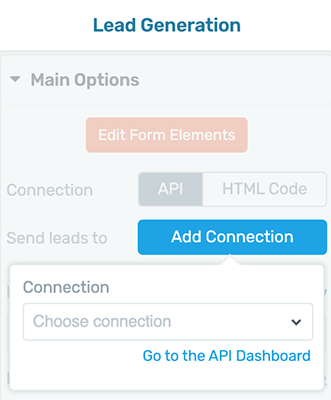 客户生成-添加连接- API仪表板