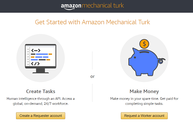 Mechanical Turk - Complete jobs side hustle idea