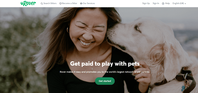Rover - Become a dog walker side hustle idea